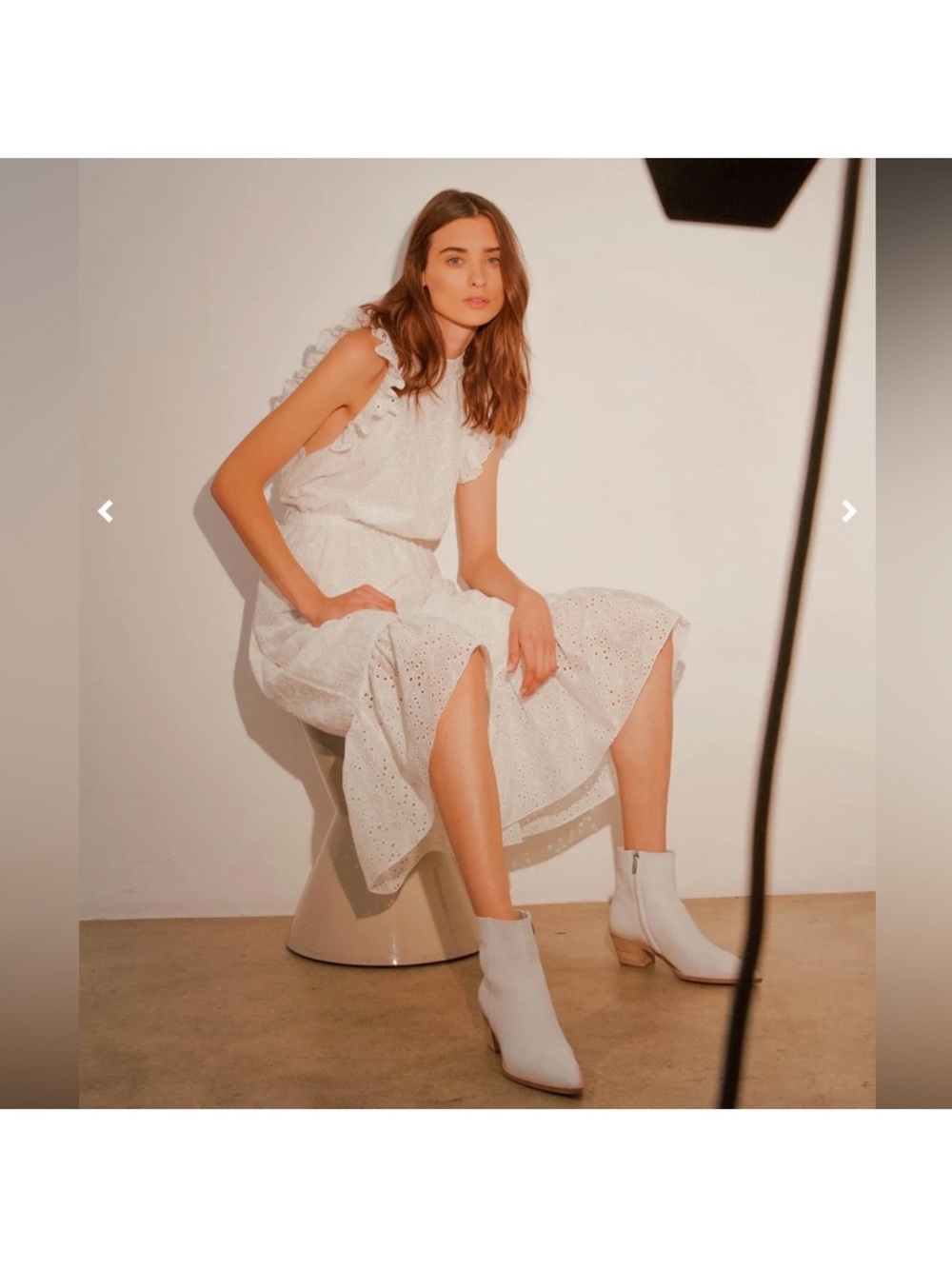 • Robert Rodriguez eyelet high neck dress •